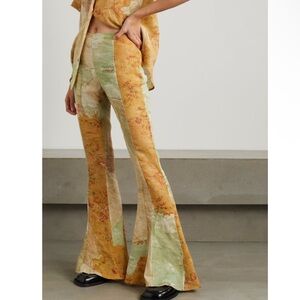 Acne Studios Printed Linen Pattern Flare Lightweight Pants size 40/US 8-10 NEW
